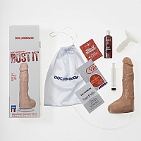 Фаллоимитатор реалистик на присоске с семяизвержением Bust It Squirting Realistic Cock White
