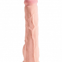Фаллоимитатор на присоске Тройная плотность King Cock Plus 12 Triple Density Cock with Balls - Flesh
