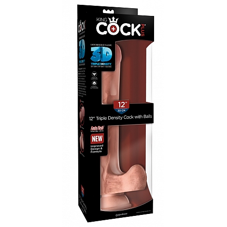 Фаллоимитатор на присоске King Cock Plus Triple Density, 32,5 см