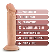 Фаллоимитатор на присоске Dr. Skin Plus Posable Dildo 6", 16,5 см