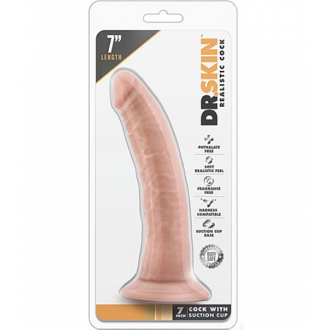 Фаллоимитатор на присоске без мошонки Blush Dr. Skin, 17,5 см