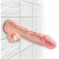 Фаллоимитатор на присоске Тройная плотность King Cock Plus 12 Triple Density Cock with Balls - Flesh