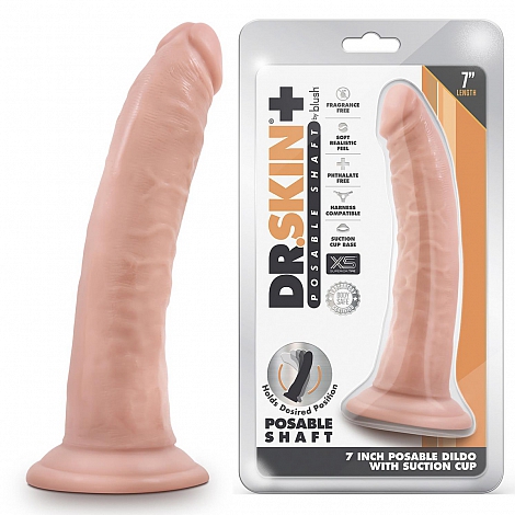 Фаллоимитатор на присоске Dr. Skin Plus Posable Shaft 7", 19 см