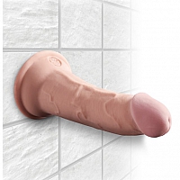 Фаллоимитатор на присоске King Cock Plus 6" Triple Density Cock - Flesh (небольшой дефект поверхности)