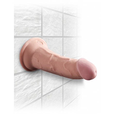 Фаллоимитатор на присоске King Cock Plus 6" Triple Density Cock - Flesh (небольшой дефект поверхности)