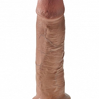 Фаллоимитатор-гигант на присоске загорелый King Cock 10" (уценка-дефект упаковки)