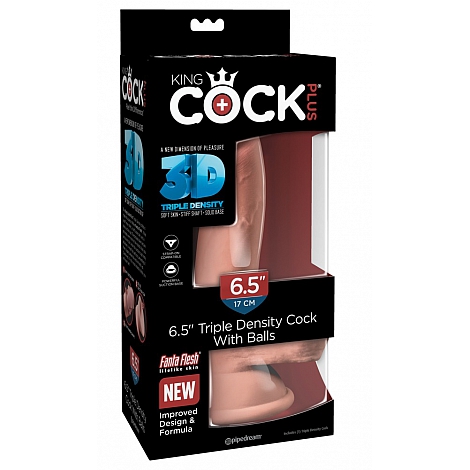 Фаллоимитатор на присоске King Cock Triple Density Cock with Balls
