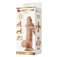 Фаллоимитатор с подвижной кожей телесный Draco Pretty Love, 23,3 см