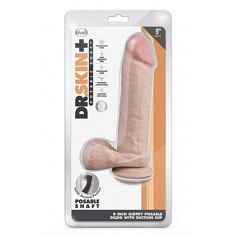 Фаллоимитатор на присоске Dr. Skin Plus Posable Shaft 9", 22,8 см