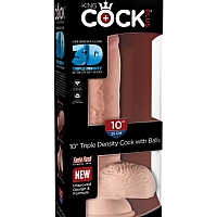 Фаллоимитатор на присоске Тройная плотность King Cock Plus 10 Triple Density Cock with Balls - Flesh