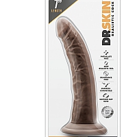 Фаллоимитатор на присоске Dr. Skin Plus Realistic Cock Chocolate 7", 19 см