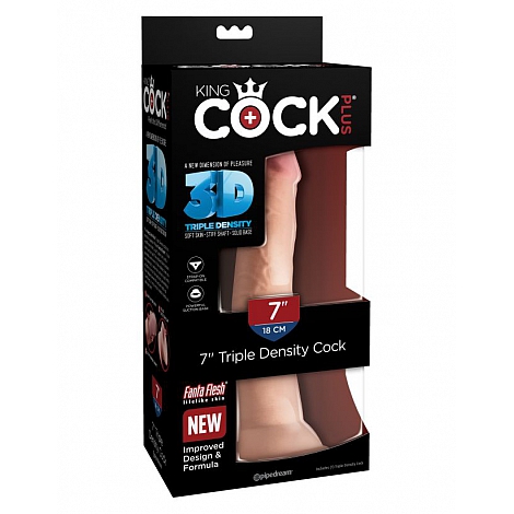 Фаллоимитатор на присоске King Cock Plus 7" Triple Density Cock - Tan