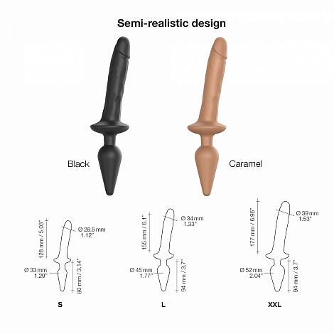 Фаллоимитатор Strap-On-Me Realistischer Dildo Switch Plug-In Caramel, L