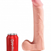 Фаллоимитатор на присоске Тройная плотность King Cock Plus 12 Triple Density Cock with Balls - Flesh