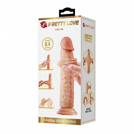 Фаллоимитатор с подвижной кожей Keon Pretty Love, 21,4 см