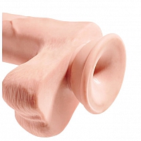 Фаллоимитатор на присоске Тройная плотность King Cock Plus 12 Triple Density Cock with Balls - Flesh