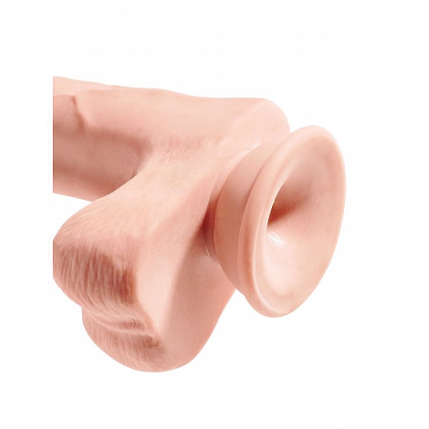 Фаллоимитатор на присоске Тройная плотность King Cock Plus 12 Triple Density Cock with Balls - Flesh