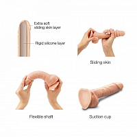 Фаллоимитатор с подвижной кожей телесный Strap-on-me Sliding Skin, S