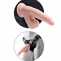 Фаллоимитатор на присоске с подвижной мошонкой King Cock Plus 8 Triple Density