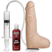 Фаллоимитатор реалистик на присоске с семяизвержением Bust It Squirting Realistic Cock White