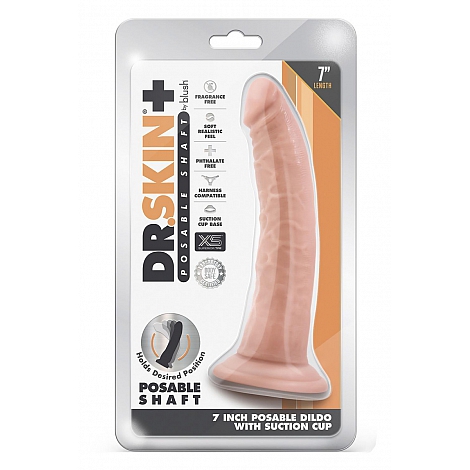 Фаллоимитатор на присоске Dr. Skin Plus Posable Shaft 7", 19 см