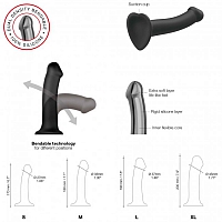 Гибкий фаллоимитатор Strap-on-me Dual Density, S