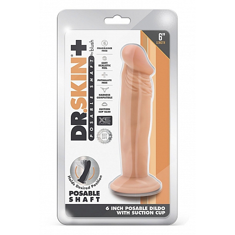 Фаллоимитатор на присоске Dr. Skin Plus Posable Dildo 6", 16,5 см