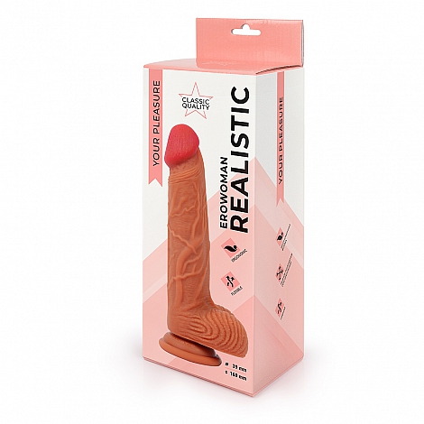 Реалистичный фаллоимитатор на присоске Erowoman, 16 см