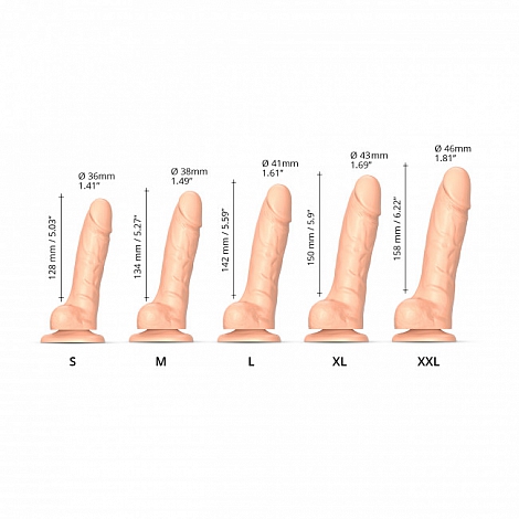 Фаллоимитатор с подвижной кожей телесный Strap-on-me Sliding Skin, S