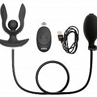 Надувная анальная пробка с вибрацией и с пультом ДУ