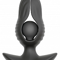 Надувная анальная пробка с вибрацией и с пультом ДУ