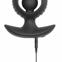 Надувная анальная пробка с вибрацией и с пультом ДУ