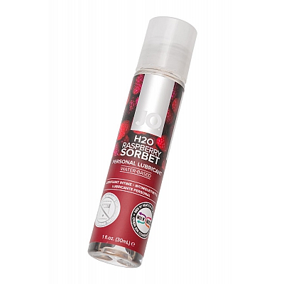 Лубрикант со вкусом малины JO Flavored H2O Raspberry Sorbet, 30 мл