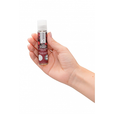 Лубрикант со вкусом малины JO Flavored H2O Raspberry Sorbet, 30 мл
