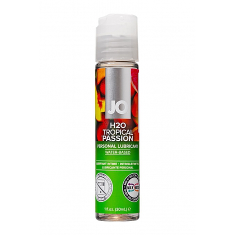 Лубрикант со вкусом тропических фруктов JO Flavored H2O Tropical Passion, 30 мл