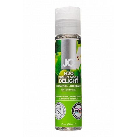 Лубрикант со вкусом зеленого яблока JO Flavored H2O Green Apple, 30 мл