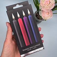Набор разноцветных восковых BDSM-свечей Teasing Wax Candle, 4 шт