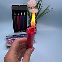 Набор разноцветных восковых BDSM-свечей Teasing Wax Candle, 4 шт