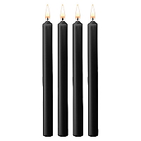 Набор восковых BDSM-свечей Teasing Wax Candles Large черный, 4 шт
