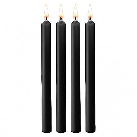 Набор восковых BDSM-свечей Teasing Wax Candles Large черный, 4 шт
