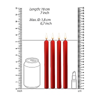 Набор восковых BDSM-свечей Teasing Wax Candles Large красный, 4 шт