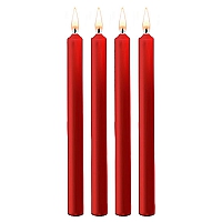 Набор восковых BDSM-свечей Teasing Wax Candles Large красный, 4 шт