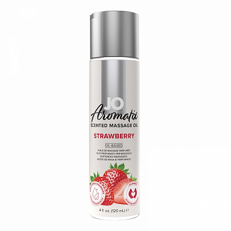 Массажное масло с ароматом клубники JO Aromatix Strawberry, 120 мл