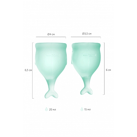 Набор менструальных чаш Satisfyer Feel secure Menstrual Cup dark green