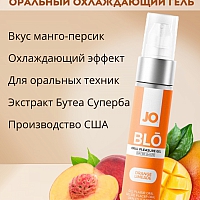 Стимулирующий гель для оральных ласк с десенсибилизацией со вкусом манго и персика JO BLO, 30 мл