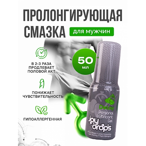 Пролонгирующий гель для мужчин JoyDrops Delay, 50 мл