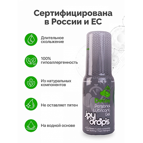 Пролонгирующий гель для мужчин JoyDrops Delay, 50 мл