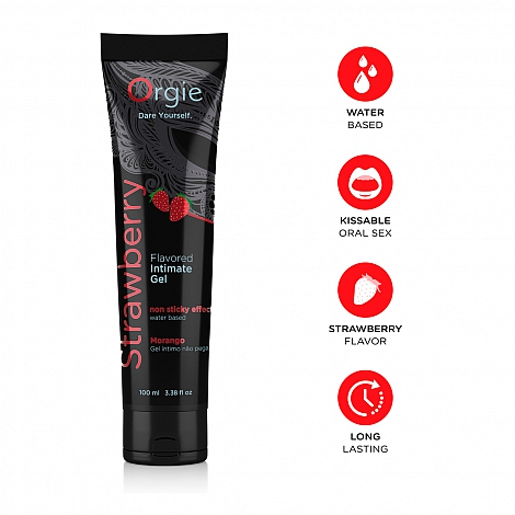 Съедобный лубрикант со вкусом клубники Orgie Lube Tube Strawberry, 100 мл