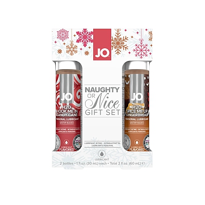 Набор вкусовых лубрикантов "Рождественский леденец/Имбирный пряник" JO Naughty or Nice, 2 по 30 мл