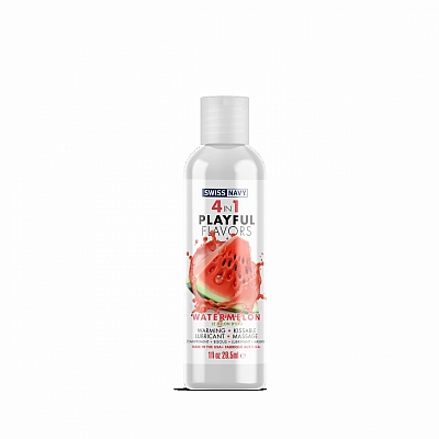 Массажный гель для тела 4 в 1 со вкусом арбуза Swiss Navy Playful flavors Watermelon, 29,5 мл